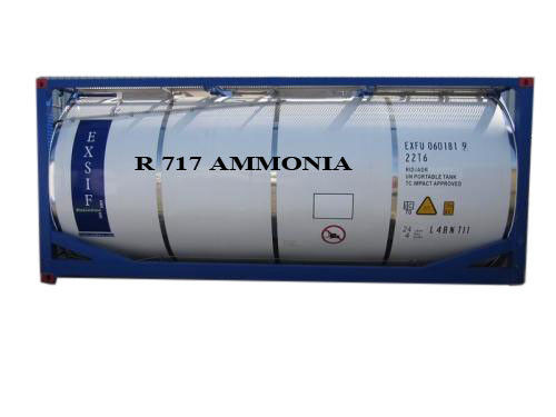 Industrial Ammonia Refrigeration , R717 Ammonia Gas Safety ISO Tanks Packaged